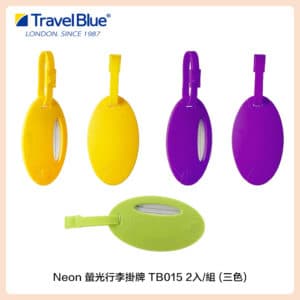 Travel Blue 藍旅 Neon 螢光行李掛牌(2入/組) TB015 (三色選)