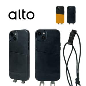 【Alto】iPhone 14 Plus Anello 掛繩皮革手機殼 (2色)