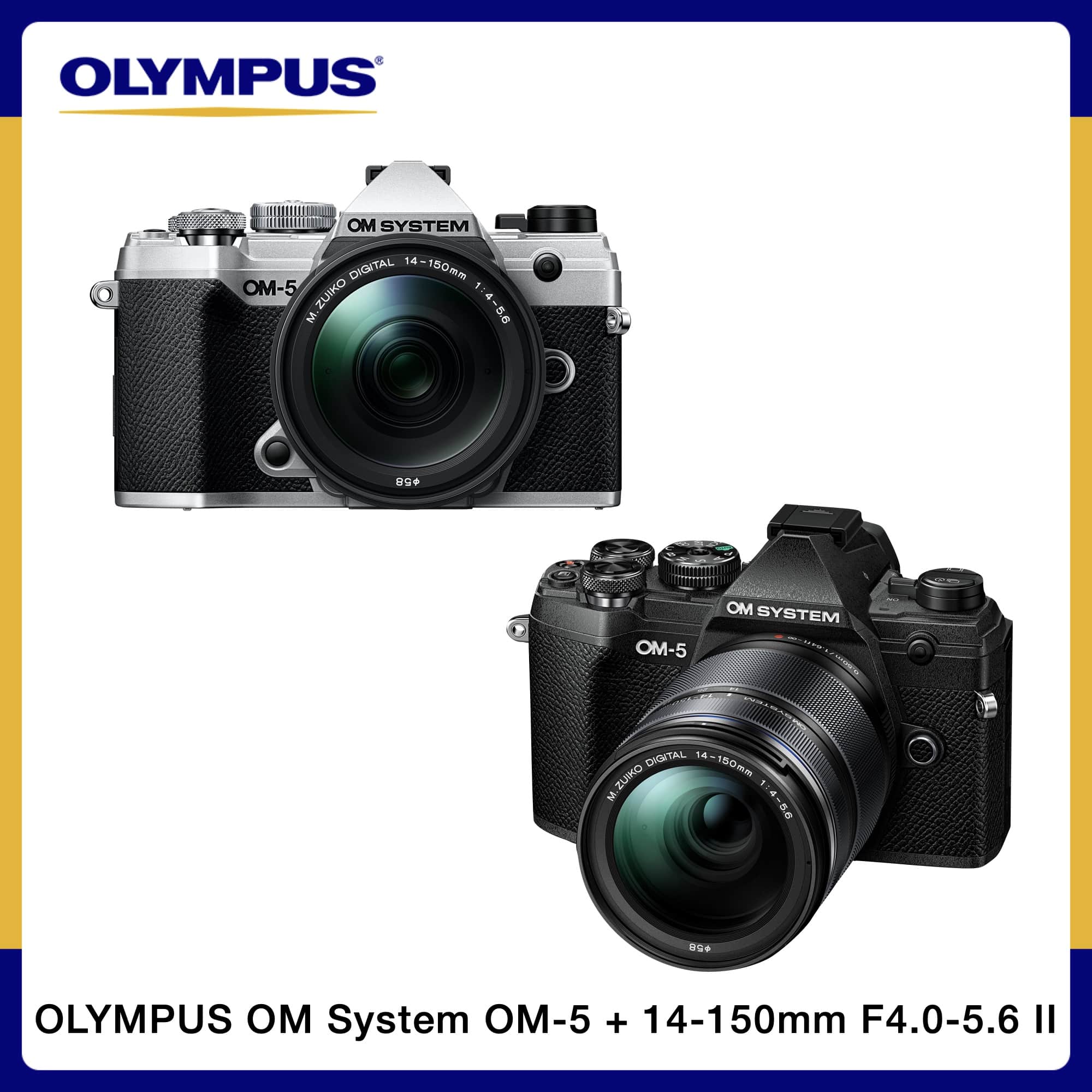 【預購】OLYMPUS OM SYSTEM OM-5 + 14-150mm F4.0-5.6 II (黑/銀)
